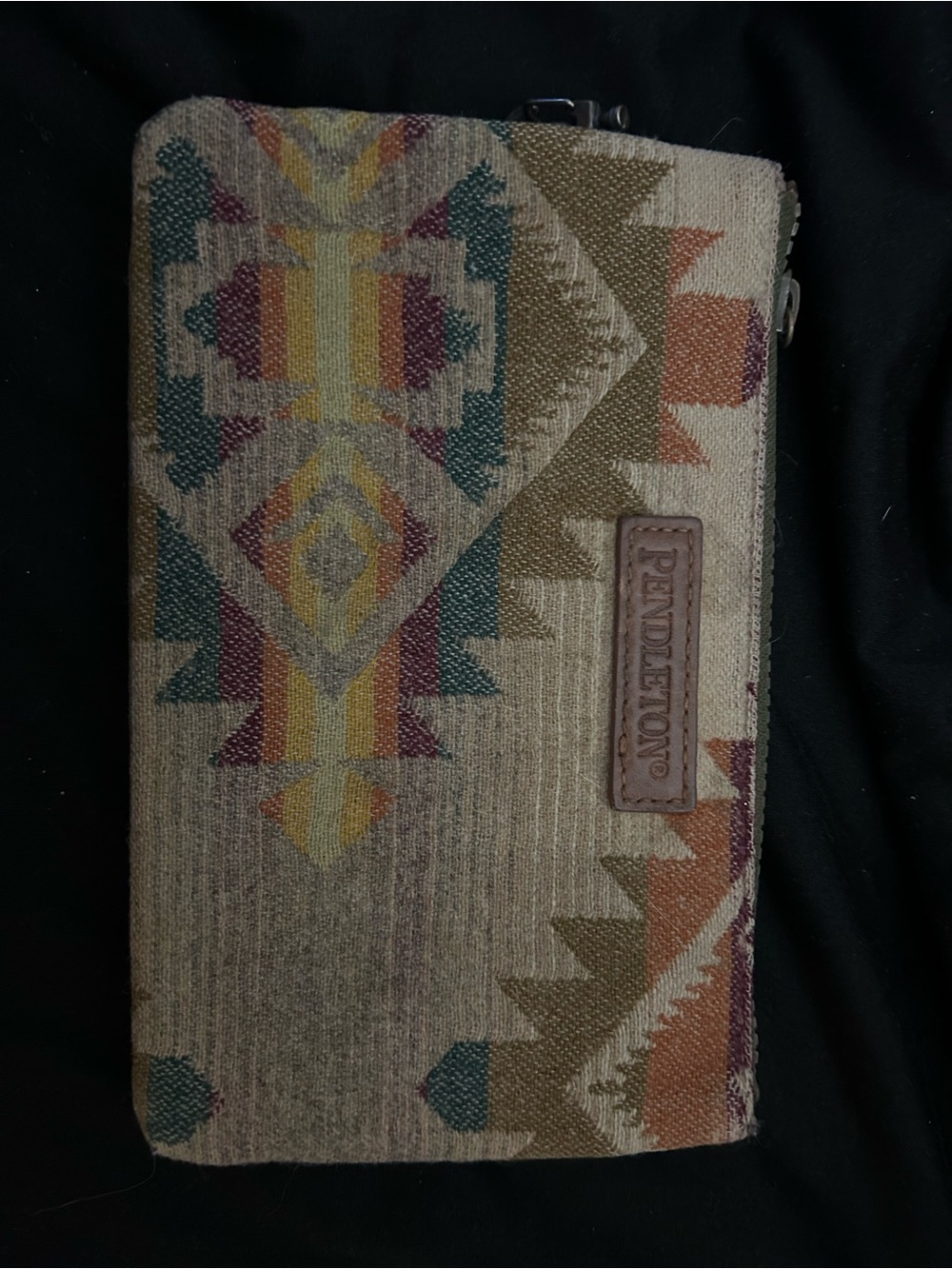 Pendleton Multicolor Tribal Zip Wallet with Tan Base
